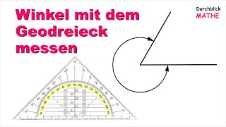 Geodreieck Überstumpfer Winkel messen [upl. by Dermott]