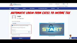 EXCEL TO INCOME TAX LOGIN AUTOMATIC LOGIN FROM EXCEL TO INCOME TAX WEBSITE [upl. by Weihs]