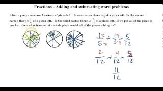 Fractions word problems adding and subtracting [upl. by Ellerret]