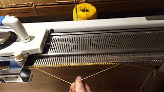 Knitting Machines for Beginners Part 3  Threading the yarn and knitting your first tension swatch [upl. by Morel870]