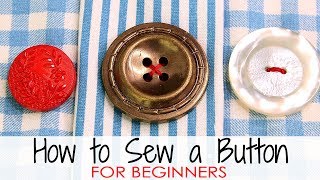 How to Sew a Button  for Absolute BEGINNERS [upl. by Laird]