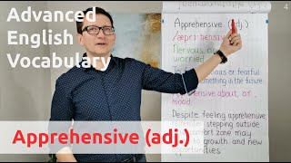 Apprehensive adj  Advanced English Vocabulary  One Minute Videos [upl. by Glad972]