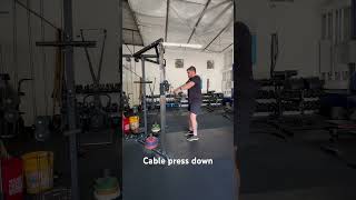 Cable press down training exercise bodybuilding strengthtraining [upl. by Enaed]