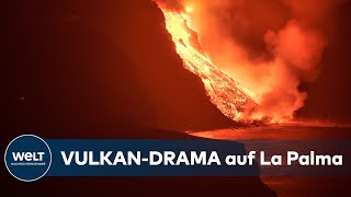 VULKANAUSBRUCH AUF LA PALMA Glühende LAVA fließt ins Meer  ANGST vor Gasen [upl. by Damiano451]