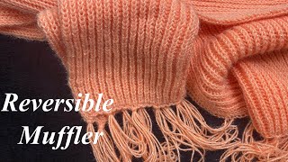 Knitting Reversible Muffler  उल्टा सीधा एक जैसा मफलर बनाये अपनों के लिए  Very Easy Hindi Video [upl. by Anihsit]