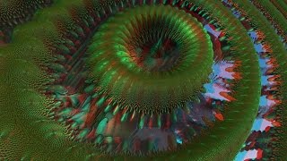 Space Ammonites 3D anaglyph HD fractal for red cyan glasses Ambient Mix [upl. by Jaycee]