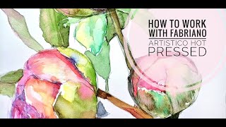 How to paint Beautiful Peony  Watercolor  Work with Paper Fabriano Artistico Hot Pressed [upl. by Mcfadden145]