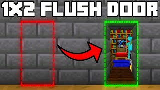 🦅 Minecraft Bedrock 120  EASY 1x2 FLUSH PISTON DOOR TUTORIAL [upl. by Stochmal447]