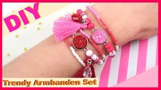 Trendy Roze Met Rode Armbandjes Van Elastiek Maken [upl. by Leruj]