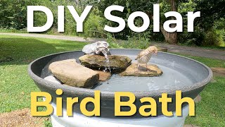 House finches at the solar bird bath  frog water spitter [upl. by Dann]