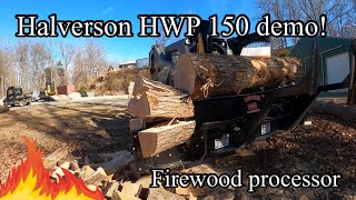 Halverson HWP 150 skid steer firewood processor CCEQUIPMENT demo [upl. by Gan667]