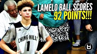 LaMelo Ball Scores 92 POINTS 41 In The 4th Quarter FULL Highlights Chino Hills vs Los Osos [upl. by Ynnam]