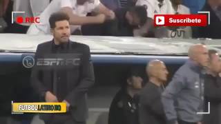 Diego Simeone Reaction to Cristiano Ronaldo Hattrick Real Madrid vs Atletico 3 0 [upl. by Aihtniroc]