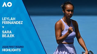 Leylah Fernandez v Sara Bejlek Highlights  Australian Open 2024 First Round [upl. by Willms989]