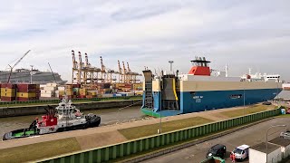 Bremerhaven Autoverlader in der Nordschleuse und mehr [upl. by Natsreik]