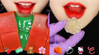 FROZEN HARIBO JELLY ASMR FROZEN WAX CANDY HONEY JELLY ASMR EMOJI FOOD ASMR 🍫 [upl. by Esilram272]