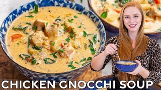 Smoky Bacon Creamy Chicken Gnocchi Soup  The BEST Chicken Soup [upl. by Aticnemrac]