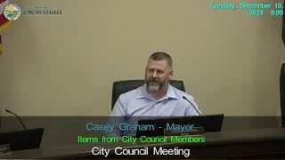 2024 Newman City Council Meeting 12102024 [upl. by Nahtaj]