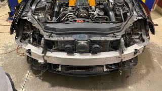 Removing the front bumper and the headlights for paint  SL55 build pt 10 [upl. by Awahsoj]