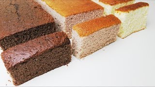 Recipe Castella Cake  Vanilla Strawberry amp Chocolate [upl. by Utir]