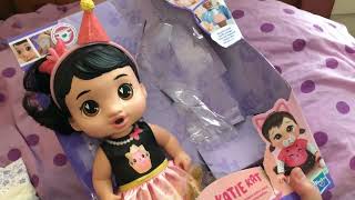 Unboxing New Baby Alive Katie Kat Birthday Party Doll [upl. by Ailenroc]