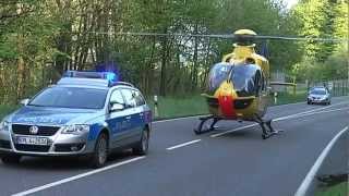 EC 135 RTH Christoph 23 auf der L 288 bei Westerburg [upl. by Lemrahs]