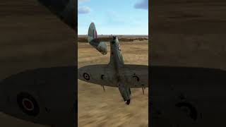 Spitfire hits enemy vehicle with tail while strafing shorts airplane crash [upl. by Frulla]