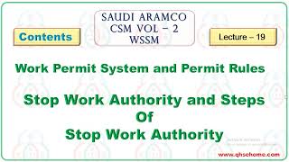 ARAMCO CSM Part19 ARAMCO Standards for HSE Staff aramco csm qhsehome safetyvideos safetyfirst [upl. by Barbur944]