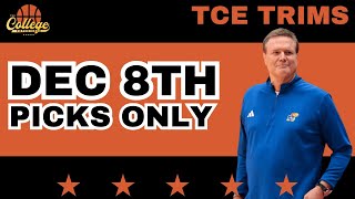 College Basketball PICKS ONLY  Sunday December 8th  TCE Trims [upl. by Atina592]