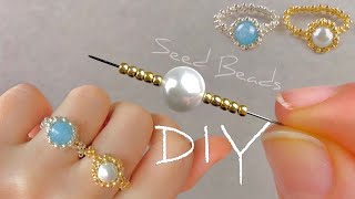 DIY Seed Bead Ring Tutorial  How to Make a Beautiful Beaded Ring [upl. by Tesil]