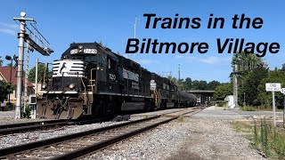 Trains in the Biltmore Village Pre Hurricane Helene [upl. by Dhumma497]