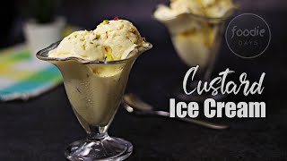 Custard Ice Cream  Easy eggless custard ice cream recipe [upl. by Pellikka]