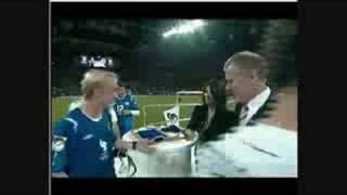 Tom Felton celebrating after Englands win in SoccerAid 2008 [upl. by Sirod]