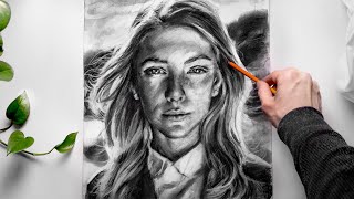 ASMR 3 Hours of drawing with charcoal very relaxing no talking [upl. by Ahsekyw]