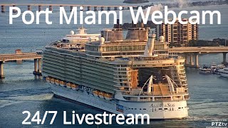 LIVE  Port Miami Webcam with VHF Marine Radio Feed from PTZtv [upl. by Grindlay251]