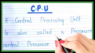 What is cpu  Definition of cpu  Full form of CPU [upl. by Obeded]