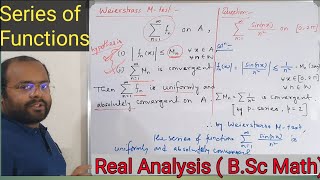 Series of Functions  Weierstrass M Test  Uniform convergence  Real Analysis  In Hindi [upl. by Ehgit]