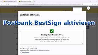 Postbank BestSign aktivieren Anleitung deutsch [upl. by Trawets]