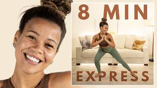 DO THIS LOW IMPACT WORKOUT WHEN YOURE SHORT ON TIME  8 MIN MOOD BOOST [upl. by Ellette]