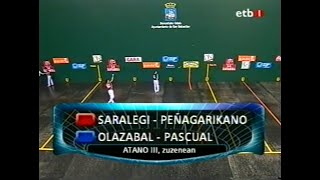 SARALEGI  PEÑAGARIKANO vs OLAZABAL  PASCUAL Atano III · 2007 Mano [upl. by Bertram]