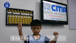 Pepe doing 1Digit 10Numbers mental calculation skills  CMA Philippines [upl. by Ellerad531]