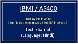 IBMi AS400  Subfile designing  subfile in as400  subfile programming rpgle  loadall subfile [upl. by Ytsrik539]