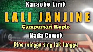 LALI JANJINE Karaoke koplo Campursari nada cowok  Dino minggu sing tak tunggu karaoke [upl. by Avuha]