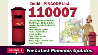 Shakti Nagar Delhi Pin Code 110007  Shakti Nagar Delhi ka Pin Code [upl. by Anirac]