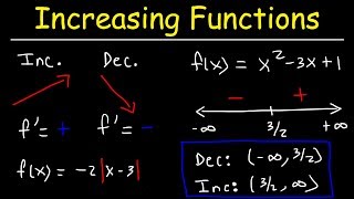 Increasing and Decreasing Functions  Calculus [upl. by Midge]