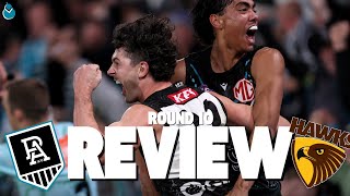 WHAT A COMEBACK WIN  PORT ADELAIDE VS HAWTHORN  AFL REVIEW ROUND 10 2024 [upl. by Hufnagel786]