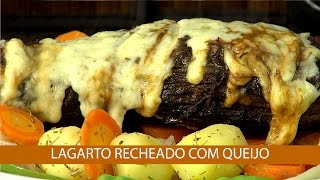 LAGARTO RECHEADO COM QUEIJO COM LEGUMES SALTEADOS E FAROFA DE BANANA [upl. by Renat466]