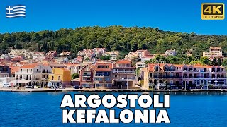 ARGOSTOLI Kefalonia Island  Greece 🇬🇷  🚶‍ Walking Tour 4K UHD [upl. by Aiyekal]