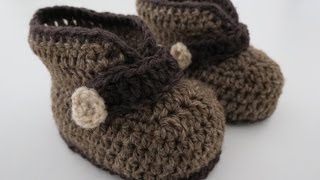 Babyschuhe häkeln  Anleitung  Teil 1 [upl. by Eicyac]