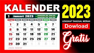 Kalender 2023 lengkap dengan tanggal merah masehi Hijriyah jawa  Download kalender Gratis [upl. by Rochell]